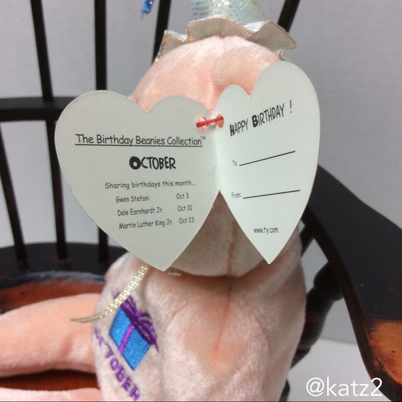 Ty Beanie Baby Retired October Birthday 2002 - Picture 3 of 5